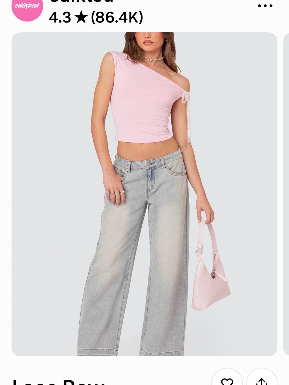 Edikted One-Shoulder Pink Crop Top